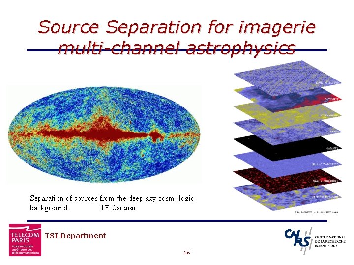 Source Separation for imagerie multi-channel astrophysics Separation of sources from the deep sky cosmologic