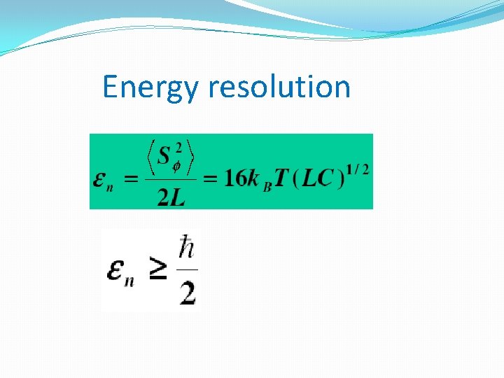 Energy resolution 