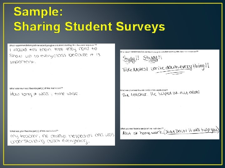 Sample: Sharing Student Surveys 