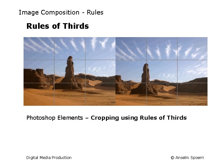 Image Composition - Rules of Thirds Photoshop Elements – Cropping using Rules of Thirds