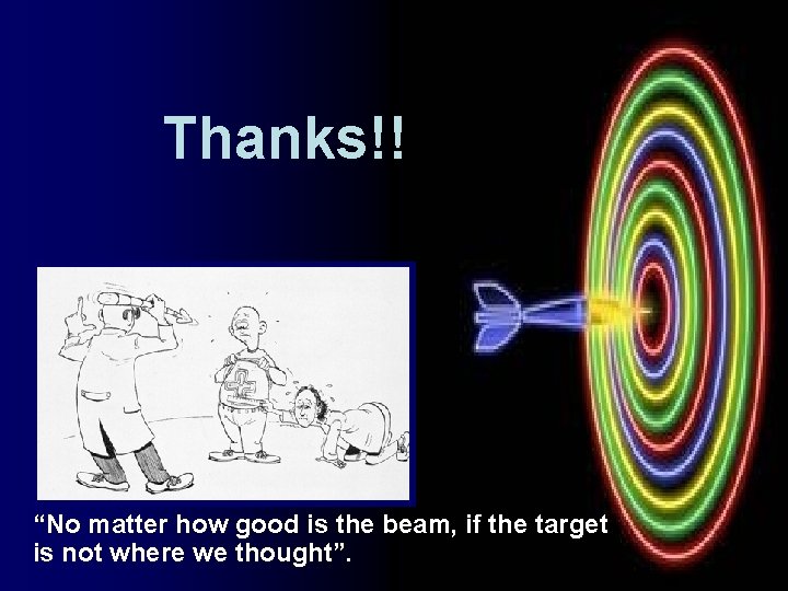 Thanks!! “No matter how good is the beam, if the target is not where