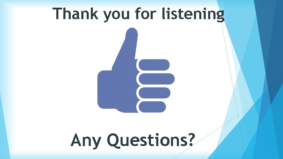 Thank you for listening Any Questions? 