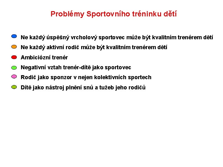 Problémy Sportovního tréninku dětí Ne každý úspěšný vrcholový sportovec může být kvalitním trenérem dětí