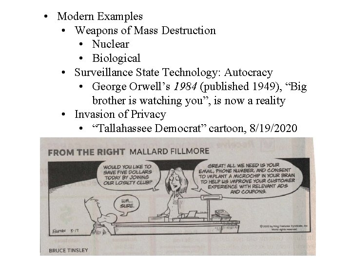  • Modern Examples • Weapons of Mass Destruction • Nuclear • Biological •