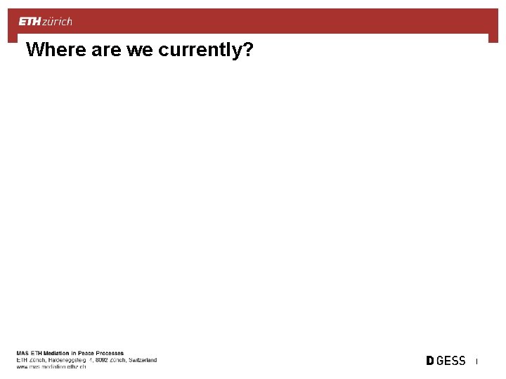 Where are we currently? Placeholder for organisational unit name / logo (edit in slide