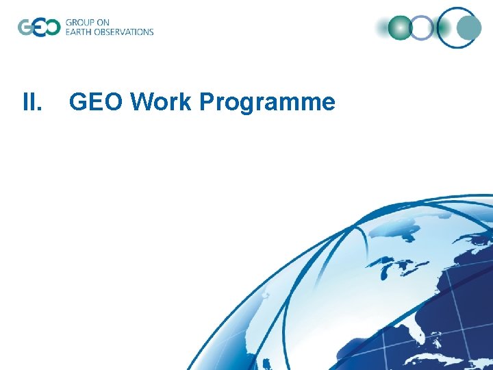 II. GEO Work Programme 