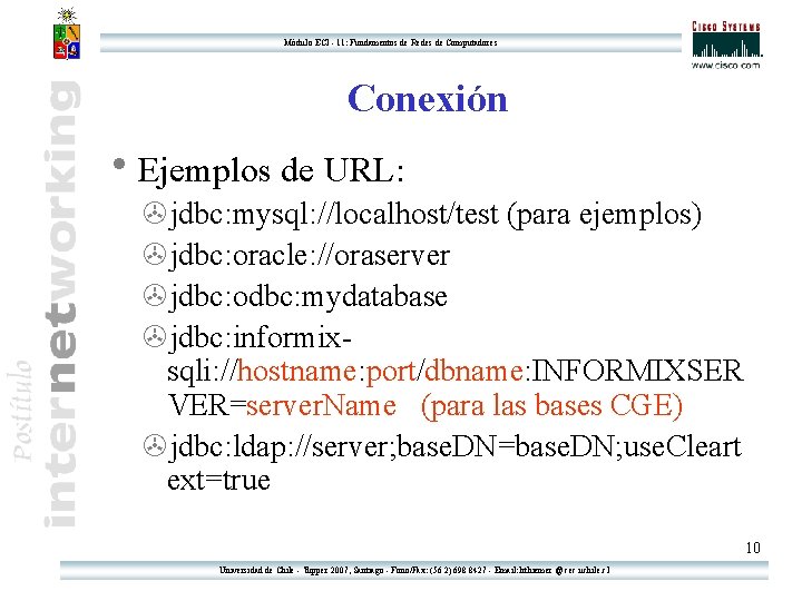 Módulo ECI - 11: Fundamentos de Redes de Computadores Conexión h. Ejemplos de URL: