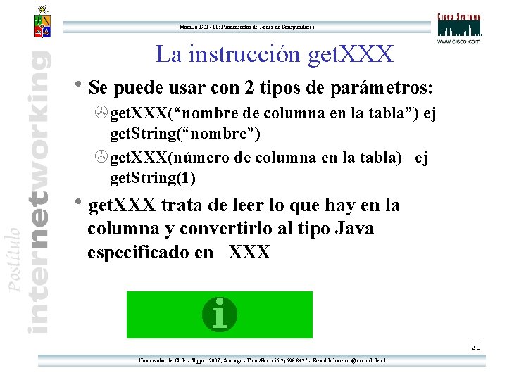 Módulo ECI - 11: Fundamentos de Redes de Computadores La instrucción get. XXX h.