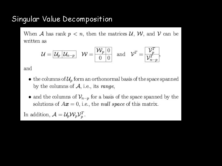 Singular Value Decomposition 