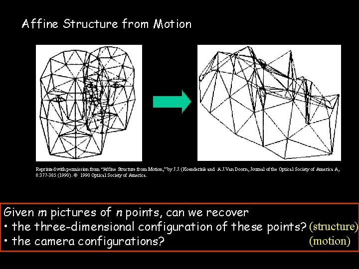 Affine Structure from Motion Reprinted with permission from “Affine Structure from Motion, ” by