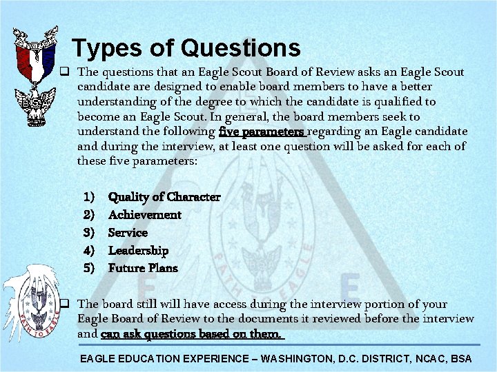 The Eagle Scout Board of Review Eagle Education