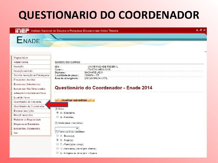 QUESTIONARIO DO COORDENADOR 