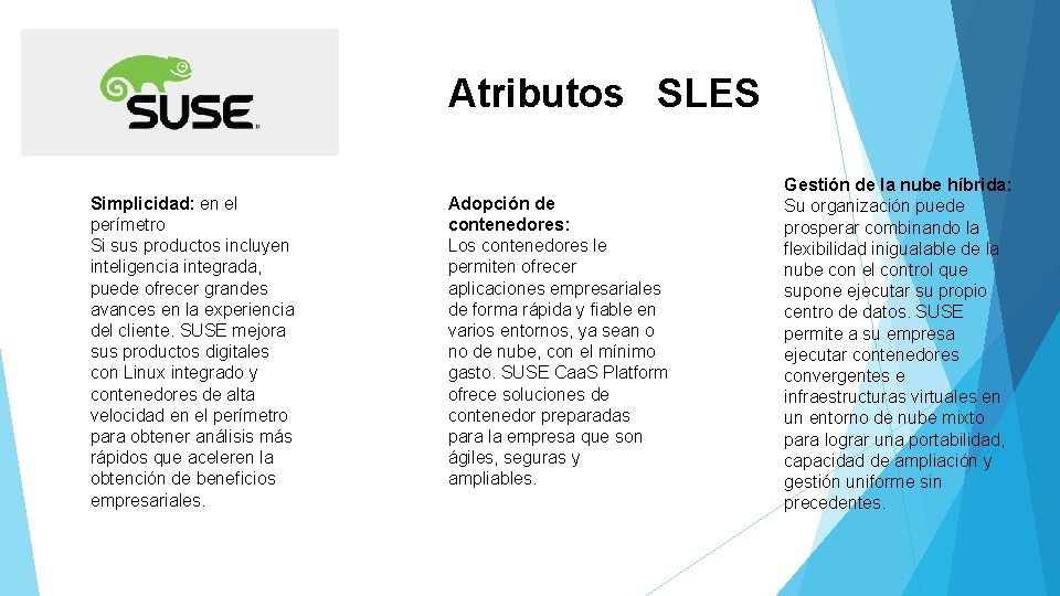 Atributos SLES Simplicidad: en el perímetro Si sus productos incluyen inteligencia integrada, puede ofrecer Atributos SLES Simplicidad: en el perímetro Si sus productos incluyen inteligencia integrada, puede ofrecer