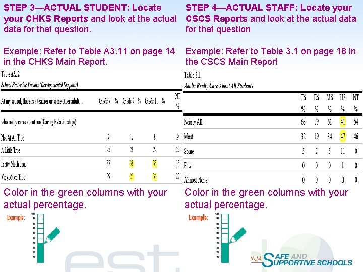 STEP 3—ACTUAL STUDENT: Locate STEP 4—ACTUAL STAFF: Locate your CHKS Reports and look at