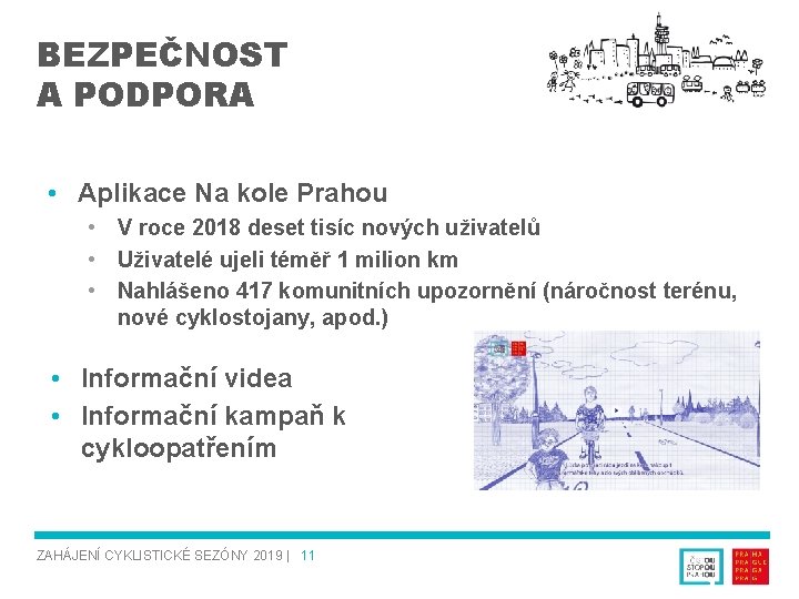 BEZPEČNOST A PODPORA • Aplikace Na kole Prahou • V roce 2018 deset tisíc