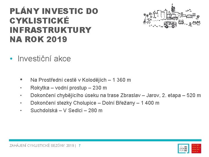 PLÁNY INVESTIC DO CYKLISTICKÉ INFRASTRUKTURY NA ROK 2019 • Investiční akce • Na Prostřední