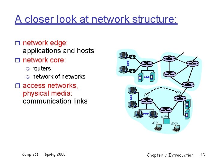 A closer look at network structure: r network edge: applications and hosts r network