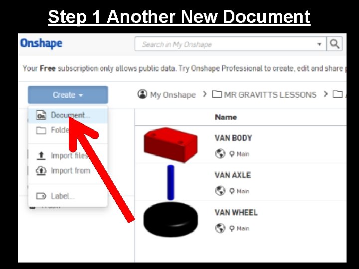 Step 1 Another New Document 