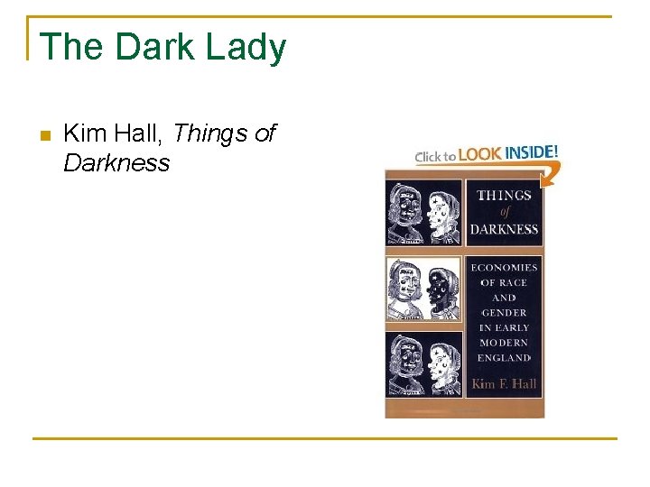 The Dark Lady n Kim Hall, Things of Darkness 