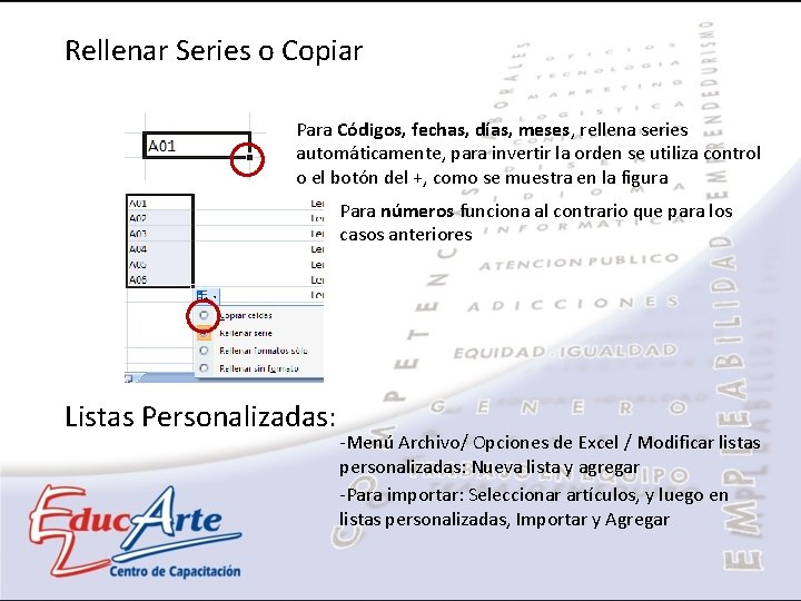 Rellenar Series o Copiar Para Códigos, fechas, días, meses, rellena series automáticamente, para invertir