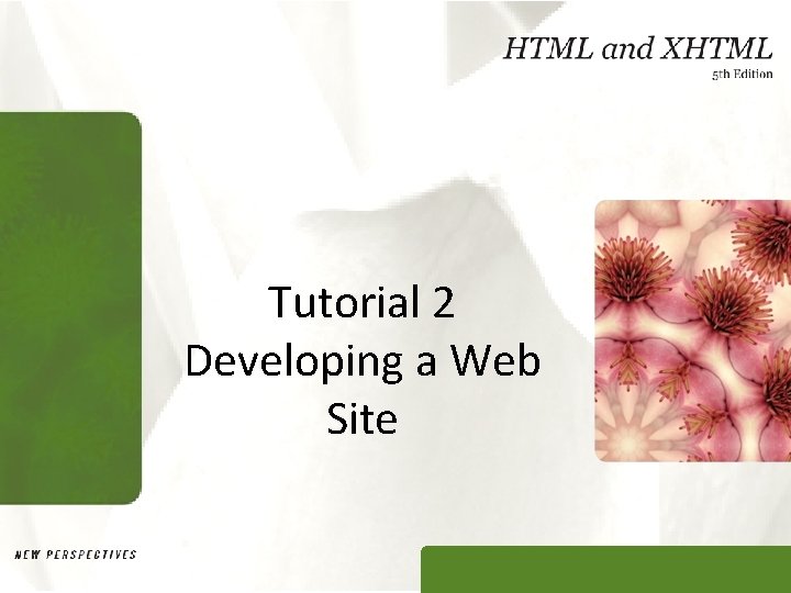 Tutorial 2 Developing a Web Site 