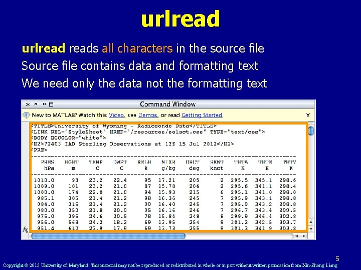 urlreads all characters in the source file Source file contains data and formatting text