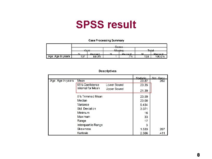 SPSS result 8 