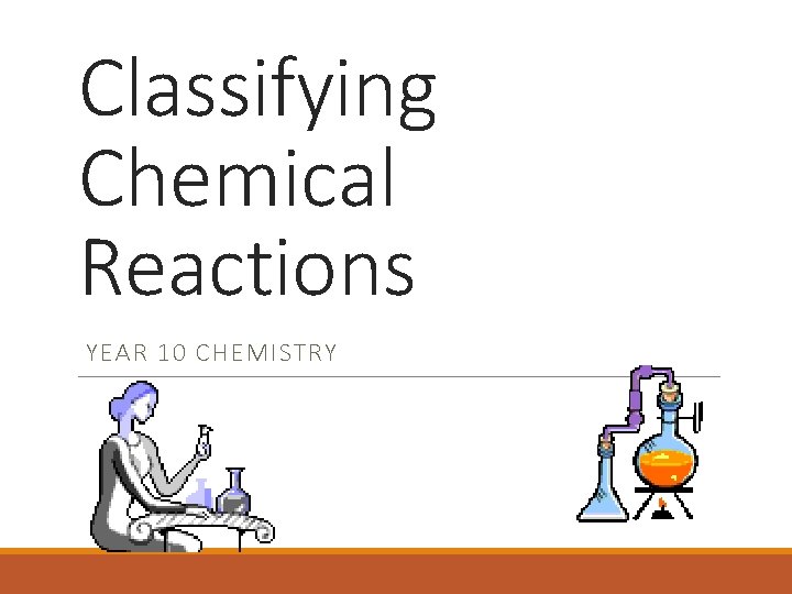 Classifying Chemical Reactions YEAR 10 CHEMISTRY 