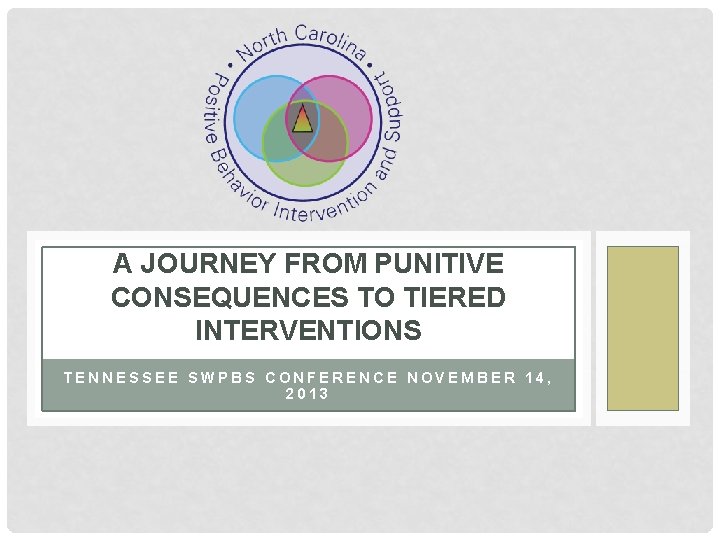 A JOURNEY FROM PUNITIVE CONSEQUENCES TO TIERED INTERVENTIONS TENNESSEE SWPBS CONFERENCE NOVEMBER 14, 2013