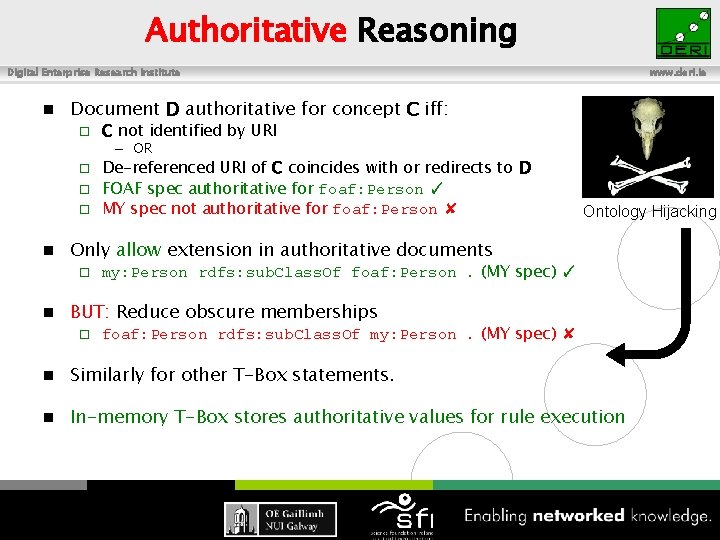 Authoritative Reasoning Digital Enterprise Research Institute n www. deri. ie Document D authoritative for