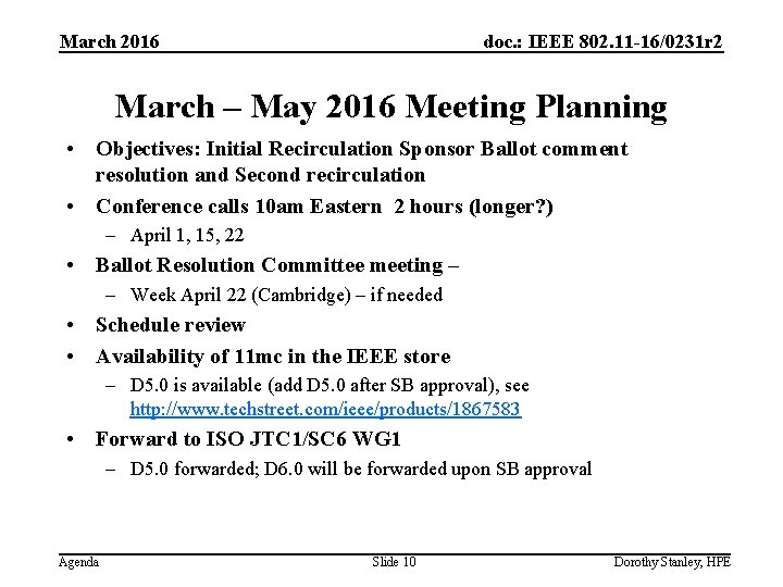 March 2016 doc. : IEEE 802. 11 -16/0231 r 2 March – May 2016