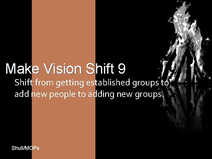 Make Vision Shift 9 Shift from getting established groups to add new people to