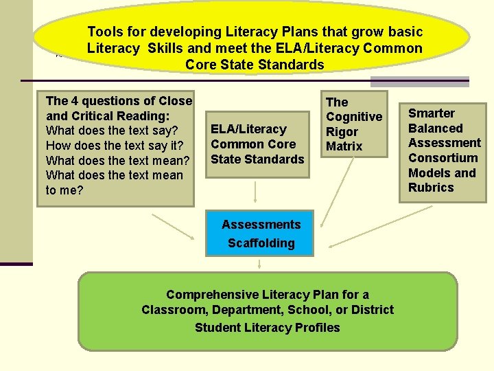 Tools for developing Literacy Plans that grow basic Literacy Skills and meet the ELA/Literacy