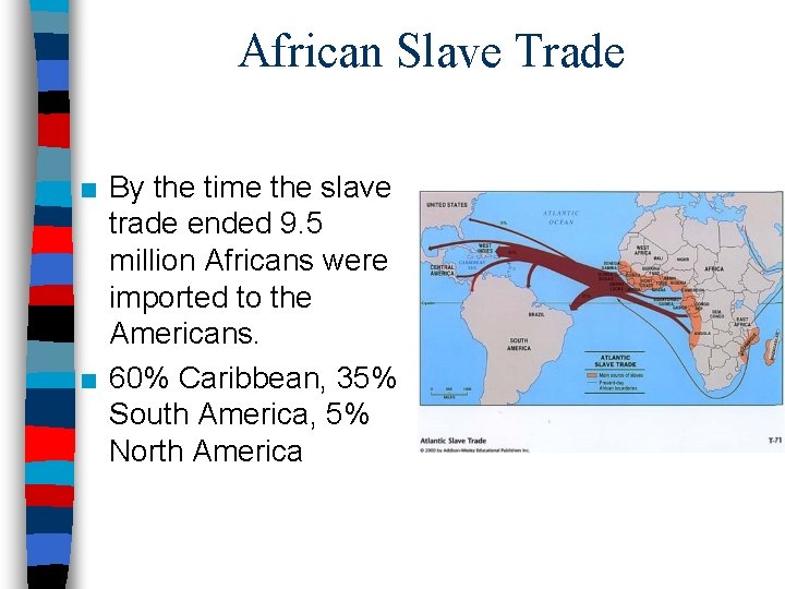 African Slave Trade ■ By the time the slave trade ended 9. 5 million