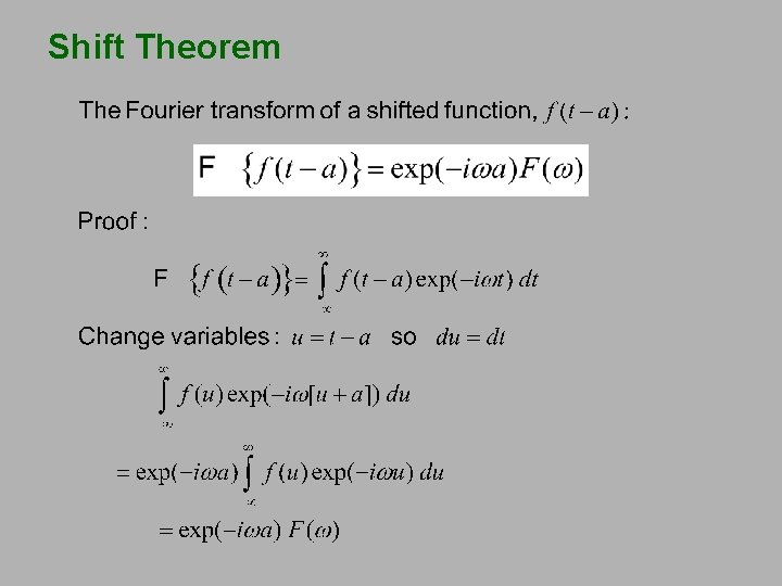 Shift Theorem 