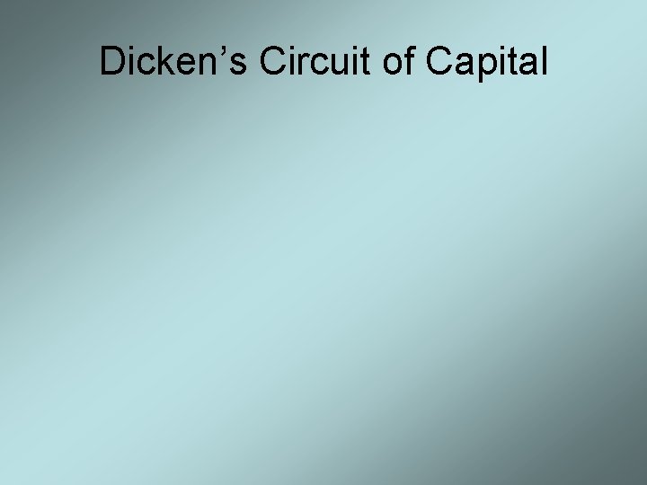 Dicken’s Circuit of Capital 
