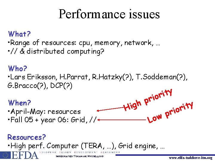 Performance issues What? • Range of resources: cpu, memory, network, … • // &