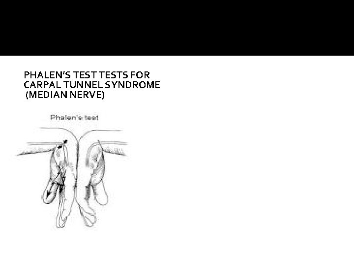 PHALEN’S TESTS FOR CARPAL TUNNEL SYNDROME (MEDIAN NERVE) 