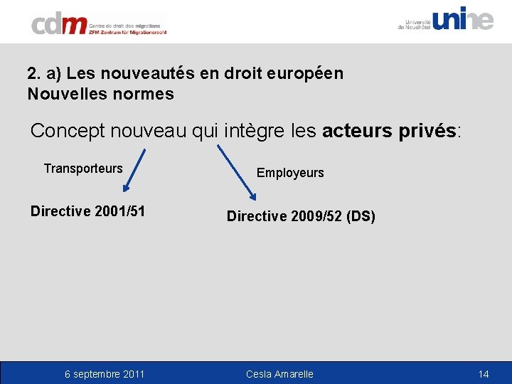 2. a) Les nouveautés en droit européen Nouvelles normes Concept nouveau qui intègre les