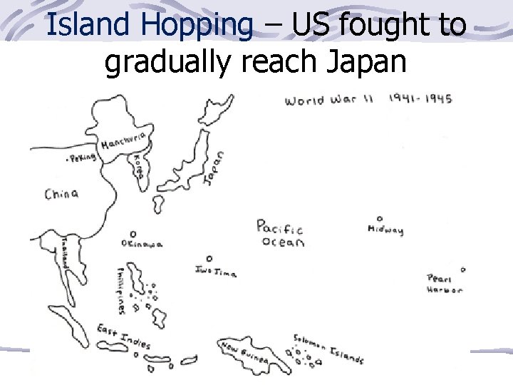Island Hopping – US fought to gradually reach Japan 