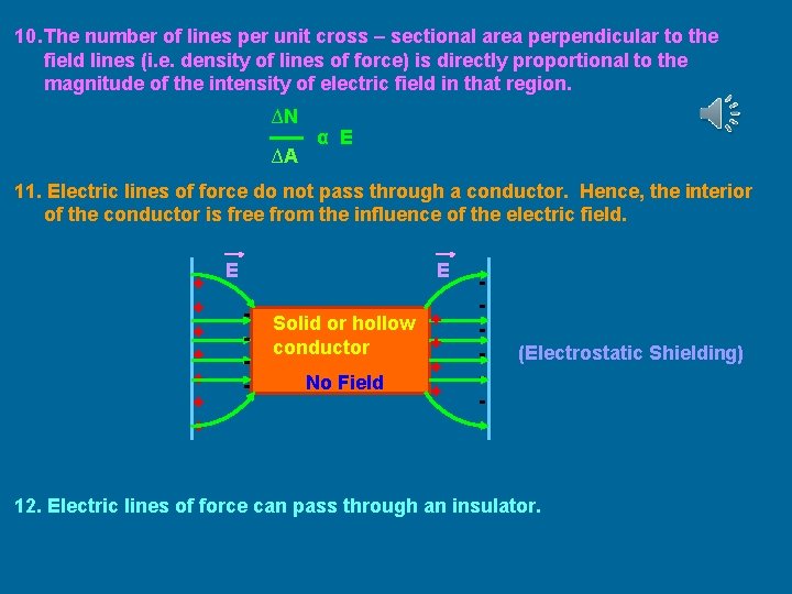 10. The number of lines per unit cross – sectional area perpendicular to the