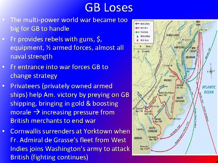 GB Loses • The multi-power world war became too big for GB to handle