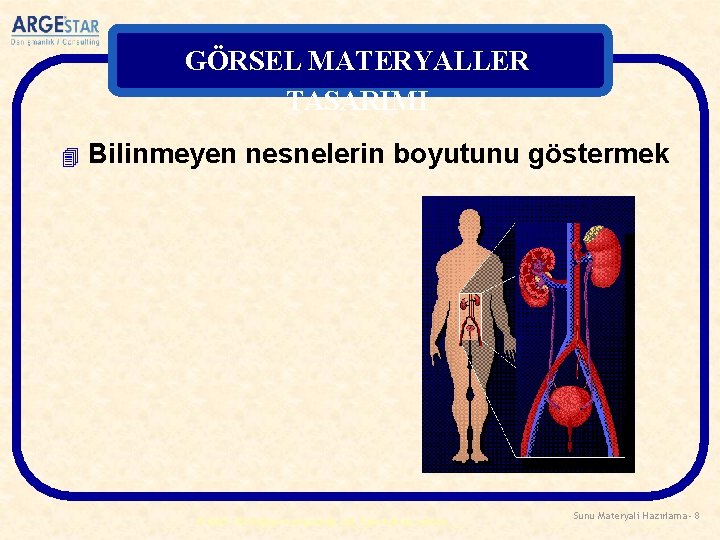 GÖRSEL MATERYALLER TASARIMI 4 Bilinmeyen nesnelerin boyutunu göstermek © 2007 ARGEstar Danışmanlık Ltd. Tüm