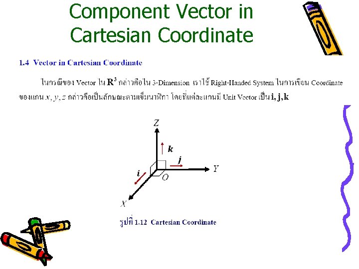 Component Vector in Cartesian Coordinate 