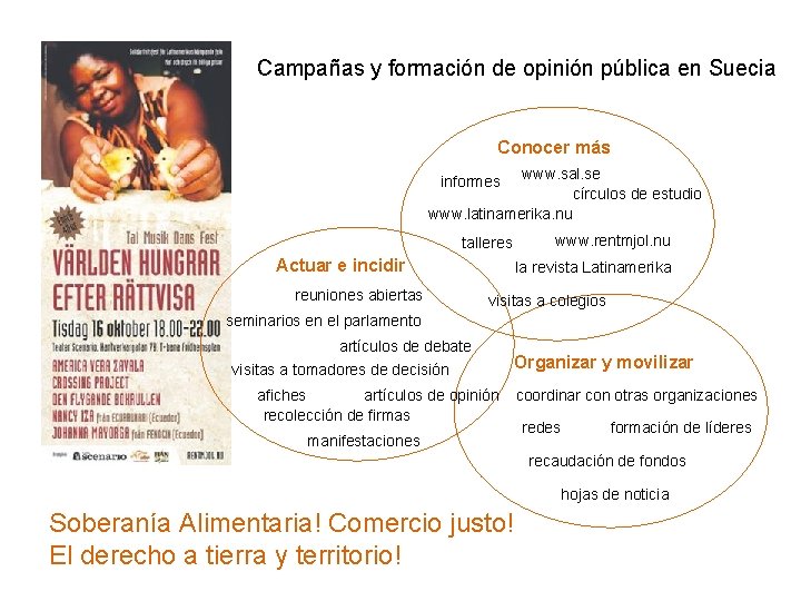 Campañas y formación de opinión pública en Suecia Conocer más www. sal. se círculos