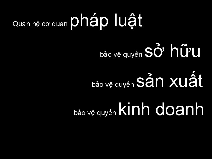 Quan hệ cơ quan pháp luật bảo vệ quyền sở hữu sản xuất kinh