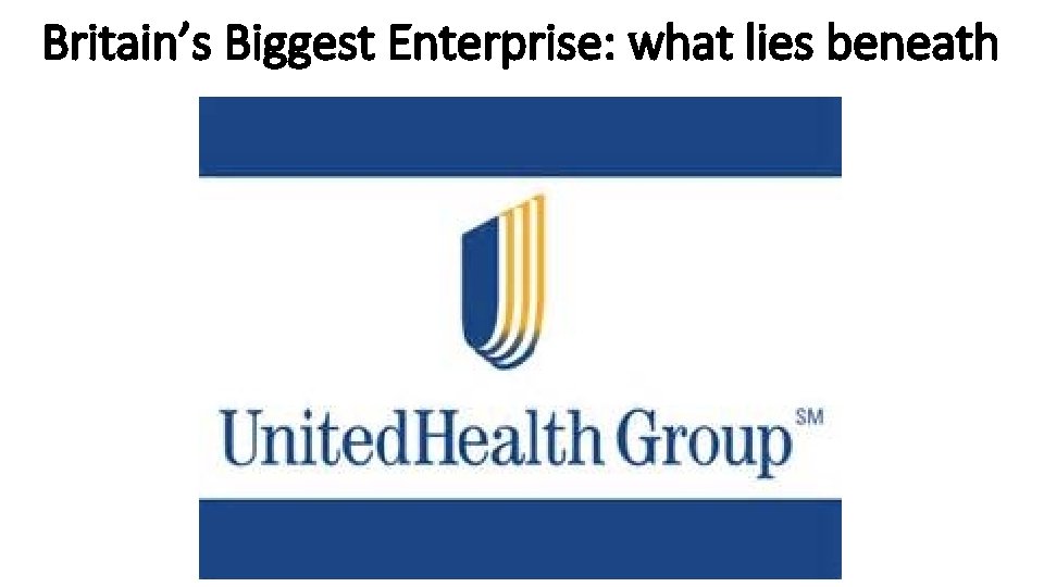 Britain’s Biggest Enterprise: what lies beneath 