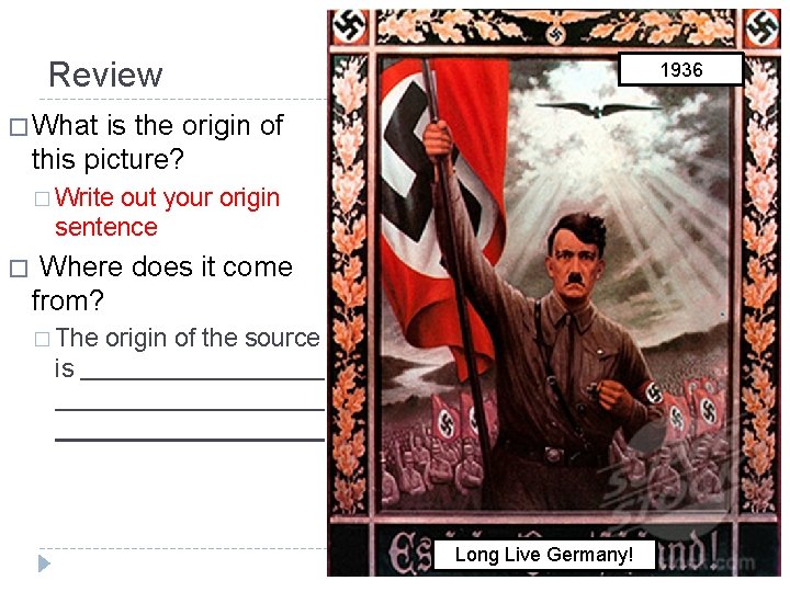 Review 1936 � What is the origin of this picture? � Write out your Review 1936 � What is the origin of this picture? � Write out your