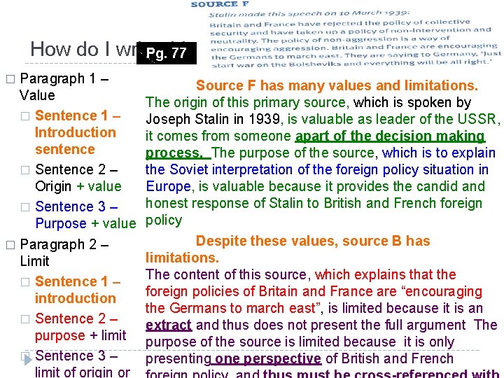 How do I write Pg. this? 77 � Paragraph 1 – Value � Sentence How do I write Pg. this? 77 � Paragraph 1 – Value � Sentence