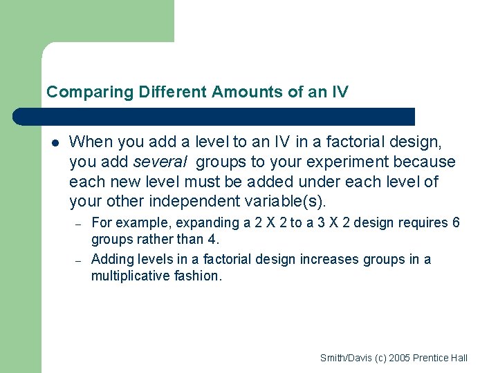 Comparing Different Amounts of an IV l When you add a level to an